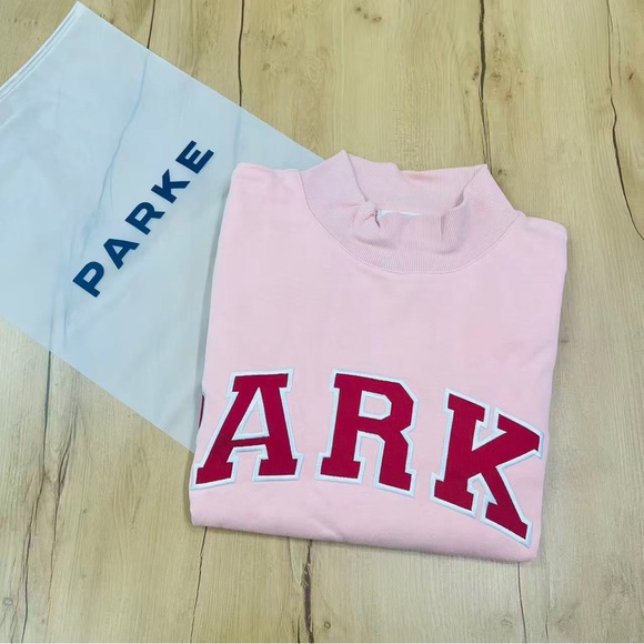 PARKE Women's Pink Sweatshirt with Red Lettering - Picture 3 of 6